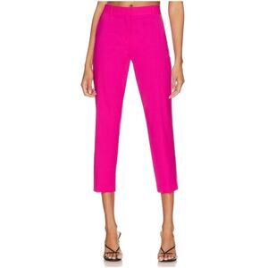 Theory Treeca Wool Suiting Pants Size 8 Pink Carnation Crop Dressy Work Office